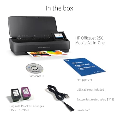 HP OfficeJet 250 Wireless Mobile Printer, Scanner, Copier - Black, Battery Included (CZ992A) 7