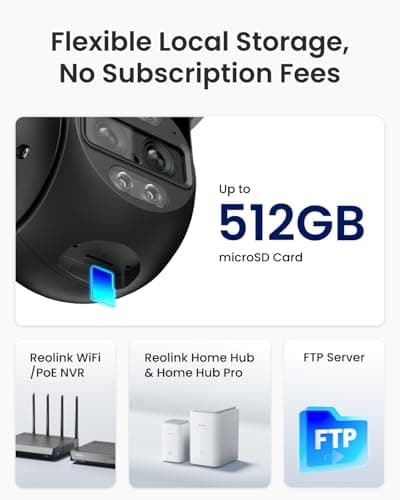 REOLINK 4K Wired WiFi Outdoor Camera, 8MP Dual Lens Security Camera, 360 PTZ Camera Auto Tracking, 2.4/5GHz Wi-Fi Smart Person/Vehicle Detection, 6X Hybrid Zoom, Color Night Vision, TrackMix WiFi 8