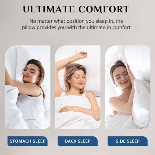 JOLLYVOGUE Bed Pillows Standard/Full Size Set of 2, Washable Supportive Bed Pillows with Super Soft Down Alternative Fill, Luxury Fluffy Hotel Quality for Side, Back, and Stomach Sleepers 7
