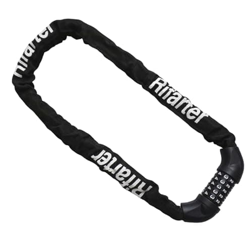 Rifarter Bike Lock Chain, 5 Digit Combination Heavy Duty Anti-Theft Bicycle Chain Lock, 3.2 Feet Long Security Resettable Bike Locks for Road, Mountain Bike, Scooter, Door, Gate, Fence, Black 8