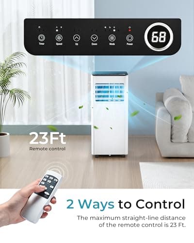 EUHOMY 8,000 BTU Portable Air Conditioners, 4-in-1 Portable AC Unit Up to 350 Sq.Ft, 4 Modes Quiet Air Conditioner with Remote Control, Cool, Fan, Dehumidifier, 24H Timer, Bedroom, Office, Apartments 4