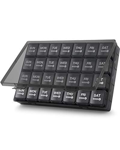TookMag Monthly Pill Organizer 28 Day Pill Box, Large Medicine Organizers 4 Weeks, One Month Pill Box Pill Case Travel Pill Organizer with Dust-Proof Container for Pills/Vitamin/Supplements