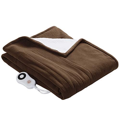 STONECREST Reversible Electric Blanket Heated Throw, 50"x60" Heating Blanket with 5 Setting Controller, 4 Hour Auto-Off, Overheating Protection, ETL Certified, Machine Washable (Chocolate)