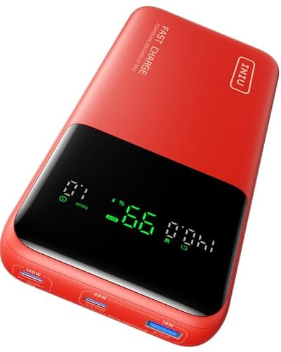 INIU 140W Power Bank, 25000mAh High Capacity Laptop & Phone Portable Charger, Fast Charging Flight Cruise Ship Family Essentials Traveling Mini Battery Pack for College Student Teen Boys Girls, Orange
