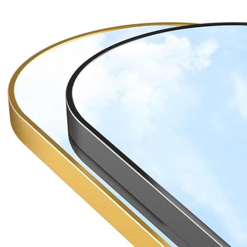 AyeWish Floor Mirror, Full Length Arched Standing, Wall Mounted or FreeStanding, 58"18" Large Aluminum Frame - Gold 8