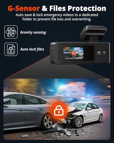 2K Dash Cam Front and Rear with 64GB SD Card, Wireless WiFi Dash Camera for Cars, 1.5'' Screen Mini Dashcam Front and Back, Support G-Sensor/Time Lapse 2 Kinds Parking Monitor 6
