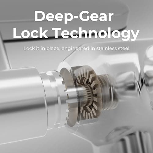 Seacity Wide Rain Shower Head With 5 Modes Handheld Showerheads, High Pressure Showerhead Combo with Extension Arm for Bathroom Accessories, Adjustable Shower Head with Anti-Clog Nozzles (Chrome) 5