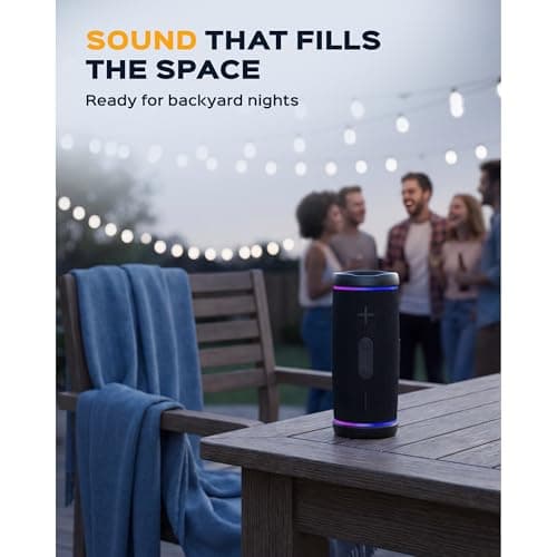 TREBLAB HD77 – Waterproof Bluetooth Speaker, 25W Loud 360° Sound, Deep Bass, IPX7, TWS Pairing, RGB Lights, 20H Battery, Portable Wireless Speaker for Outdoor, Beach, Camping, Party, Travel 9