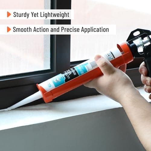 Bates- Caulking Gun, 12:1 Thrust Ratio, Black & Orange, Caulking Tool Gun, Caulk Gun No Drip, Hand Caulking Guns, Silicone Gun, Caulking Gun Tool, No Drip Caulk Gun 7