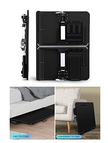 Laptop Bed Tray Desk, SAIJI X-Large Adjustable Laptop Table, Foldable Laptop Desk with Storage Drawer and Bookstand for Eating, Working, Writing, Gaming, Drawing (Black) 7