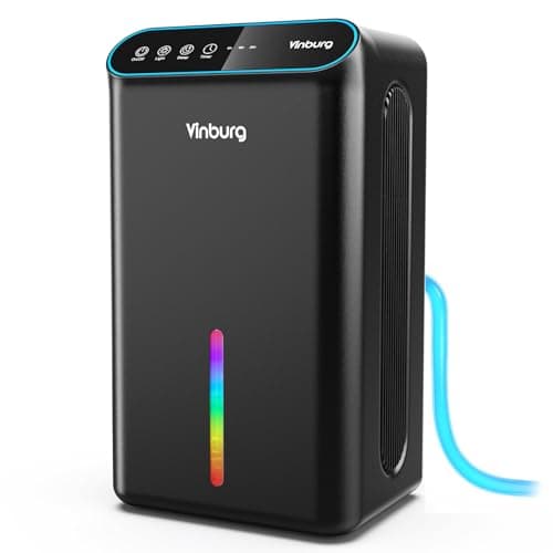 Dehumidifiers for Home (85 OZ Water Tank, 800 sq.ft) Quiet Small Dehumidifier for Basement Bedroom Bathroom with Drain Hose, 3 Gear Timer, Sleep Mode, Auto Shut Off, 7 Color Ambient Light