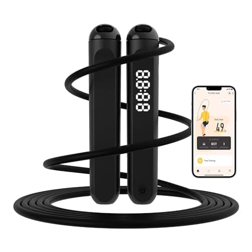 Jump Rope, Tangle free rapid speed jump ropes with counter for women,Skipping rope with app for fitness men, women's home exercise, workout, fitness gifts for adults, Kids