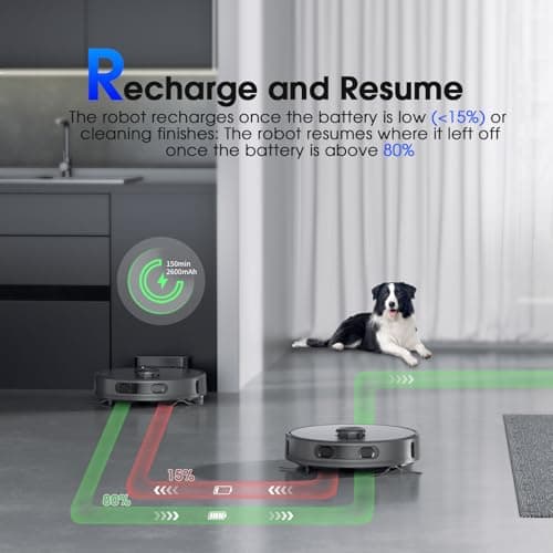 Robot Vacuum and Mop Combo, Robotic Vacuums Cleaner with LiDAR Navigation, Smart Mapping, Strong Suction, with WiFi/App/Alexa/Voice Control, Obstacle Avoidance, for Home, Wood/Hard Floors, Pet Hair 6