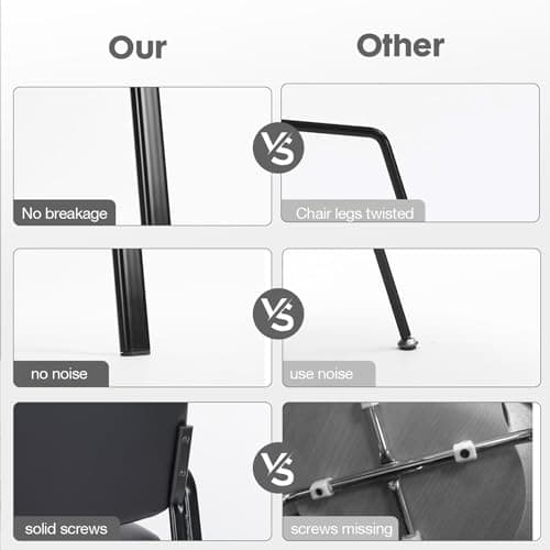 OLIXIS Guest Reception Desk Chairs Without Wheels Set of 4,PU Leather Padded Arms and Lumbar Support, for Office, Waiting Room, Restaurant, Library, Barber Store, Clinic, Lobby 7