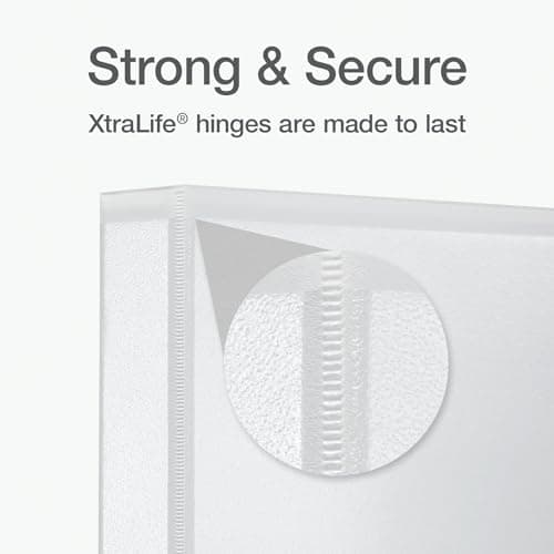 Oxford Ring Binders, 1" Round Ring Binders, View Binder, Covers on 3 Sides, XtraLife Hinge, Non-Stick, PVC-Free, White, 225 Sheet Capacity (1002512) 5