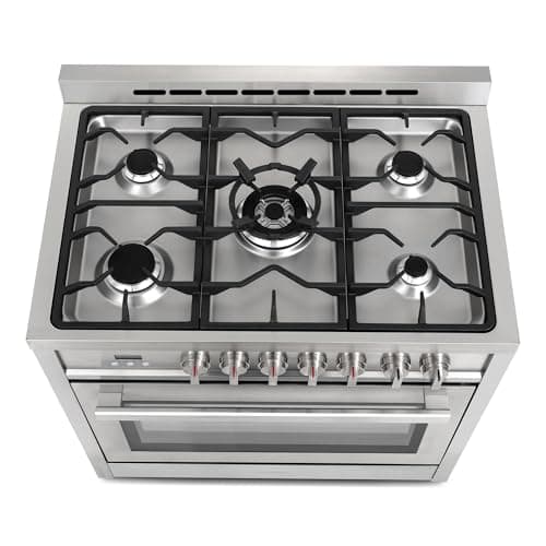 COSMO F965 36 in. Stellar Collection 3.8 cu. ft. Dual Fuel Range, 5 Sealed Burners, 8 Function Convection Oven in Stainless Steel 7
