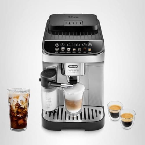 De'Longhi Magnifica Evo Automatic Espresso & Coffee Machine with Auto Milk Frother, Built-in Grinder & Auto-Clean Function - For Latte, Cappuccino, Americano, Iced Coffee, ECAM29084SB , Silver 9