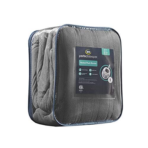 Serta Heated Blanket - Reversible Fleece to Sherpa Electric Blanket, Fast Heating, Auto Shut Off Timer, Multi Heat Setting, ETL Certified, Machine Washable, Grey Full 84"x 77" 7