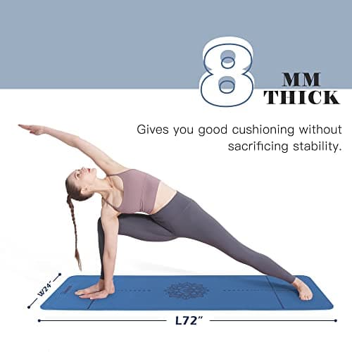 UMINEUX Yoga Mat Extra Thick 1/3'' Non Slip Yoga Mats for Women, Eco Friendly TPE Fitness Exercise Mat with Carrying Sling & Storage Bag 5