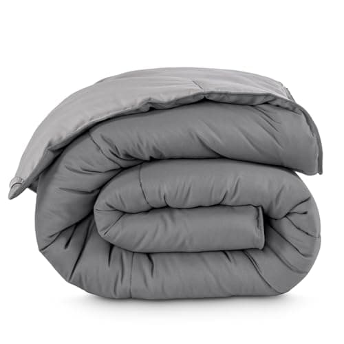 Bare Home King/California King Comforter - Reversible Colors - Goose Down Alternative - Ultra-Soft - Premium 1800 Series - All Season Warmth - Bedding Comforter (King/Cal King, Grey/Light Grey)