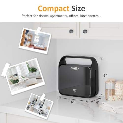 Sunvivi 3 in 1 Sandwich Maker, Electric Waffle Maker with Removable Non-stick Plates, 850W Panini Press Grill with Glass Top, Cool Touch Handle & Easy to Clean 6