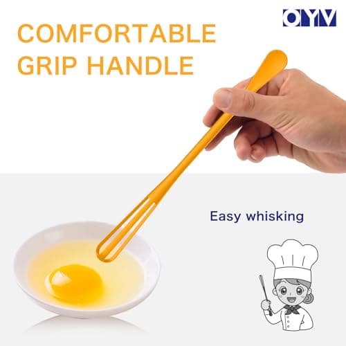 OYV multifunctional mini whisk,mini spoon,small whisks for cooking,tiny whisk 2 pieces,mini small wisk,for Blending,Whisking,Beating Ingredients, Mixing Sauces 5