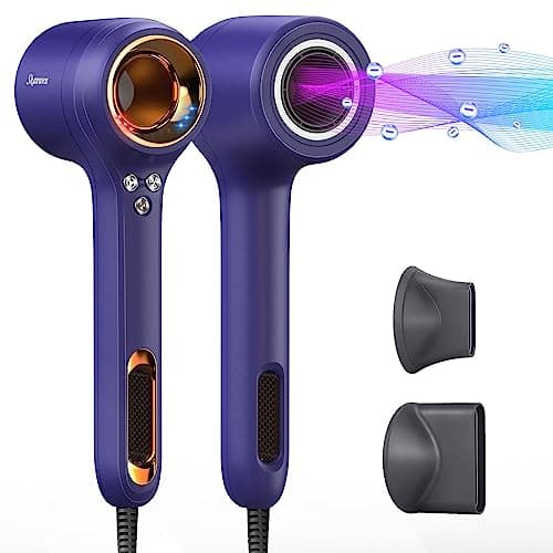 SKANWEN Professional Ionic Hair Dryer, High-Speed Blow Dryer with 110,000 RPM Brushless Motor for Fast Drying | Lightweight, Low Noise, Thermo-Controlled Hairdryer for Women, Home/Travel (Indigo Blue)