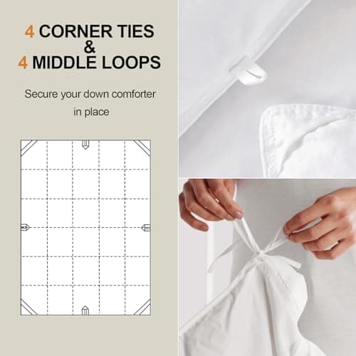 Uniency Feather Down Comforter Queen Size, All Season White Extra Fluffy Down Duvet Insert Queen with Corner Tabs, Hotel Bedding Comforter for Cozy Sleep, Machine Washable (90x90 Inches) 5