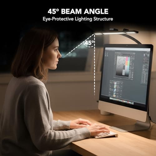 Galnolt LED Desk Lamp for Home Office with Base, 28.2" Adjustable Gooseneck Swing Arm Ultra Bright Desk Light, Dimmable Architect Table lamp for Desktop Computer Light, Reading, Study, Workbench 6