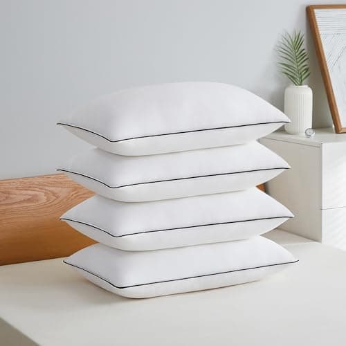 Acanva Bed Pillows Standard Size Set of 4, Fluffy 3D Down Like Filled, Machine Washable, Soft and Supportive for Side, Back or Stomach Sleepers 6