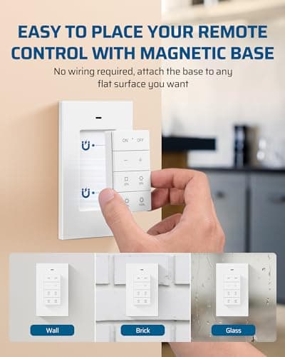 DEWENWILS Wireless Dimmer Plug for Indoor Home Lighting, Remote Control Dimmer Switch, 100FT Range, Plug-in Lamp Dimmer Switch for Dimmable LED/Tungsten Bulbs, ETL Listed,White 3