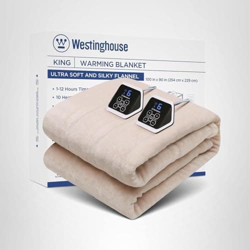 Westinghouse King Size Electric Heating Blanket, 10 Levels, Auto Shut Off, Fast Heating, Machine Washable (Beige, 100x90 Inches) 8