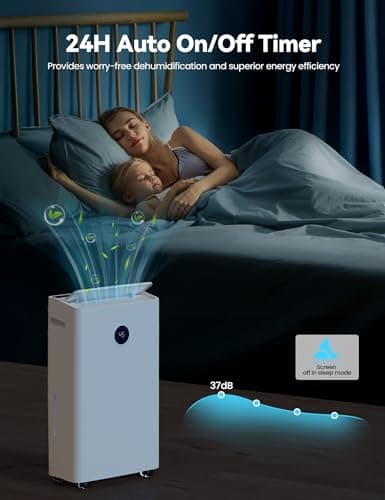 4500 Sq. Ft Dehumidifier for Basement, 50-70 Pints Large Dehumidifiers for Home with drain hose and 5L Water Tank, Moisture Removal for Whole House, Large Room, and Intelligent Humidity Control 6