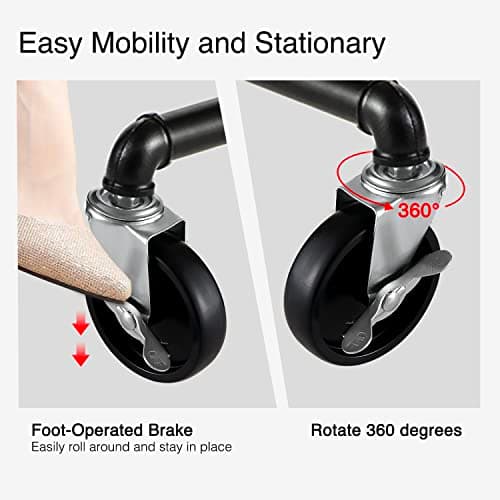 GREENSTELL Clothes Rack, Z Base Industrial Pipe Clothing Rack, Rolling Clothes Rack Heavy Duty on Wheels with Brakes, Garment Rack for Hanging Clothes in Bedroom, Laundry Room, 1 Pack (59x24x63 inch) 6