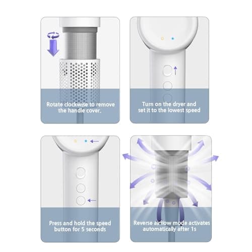 Hair Dryer, 110,000 RPM High-Speed Ionic Blow Dryer with Brushless Motor, Fast Drying, Low Noise Lightweight Design, Hair Dryer with Diffuser & Nozzle, Professional for Women & Men, Home or Travel 6