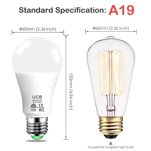UCB Alexa Light Bulb 130W Equivalent, Smart Light Bulbs Warm White to Daylight Tunable, A19 E26 Bluetooth LED Bulbs Work with Alexa Only for Bedroom Kitchen Living Office No WiFi Required 4 Pack 8