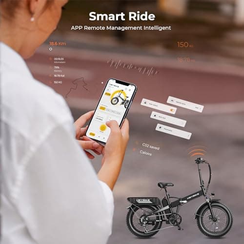 Heybike Ranger 2.0 Electric Bike for Adults, Peak 1500W Motor Ebike, 20'' Fat Tire Step-Thru E Bike with 600Wh Removable Battery, Up to 28MPH & 60 Miles, All-Terrain Foldable Electric Bicycles 5