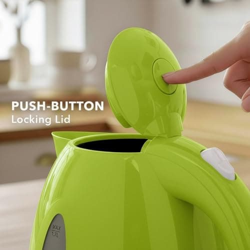 OVENTE Electric Kettle, 1.7L Fast Boiling Water Heater for Coffee or Tea, BPA Free with Water Level Gauge, Auto Shut-Off, Boil-Dry Protection, Indicator Light and Removable Filter, Green KP72G 6