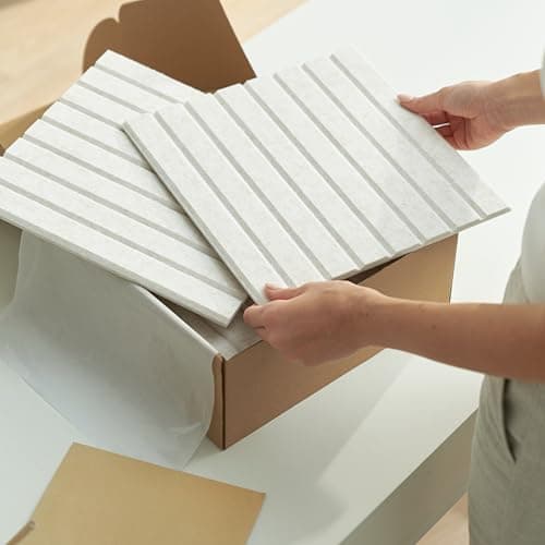 VIVELDA Large Bulletin Board 48"x36" - Office Wall Organizer, Replace your Old Cork Boards for Walls for Office Decor -12-pack Felt Wall Panels to Use in Home Office Decor, Classroom Decor (Limestone) 5