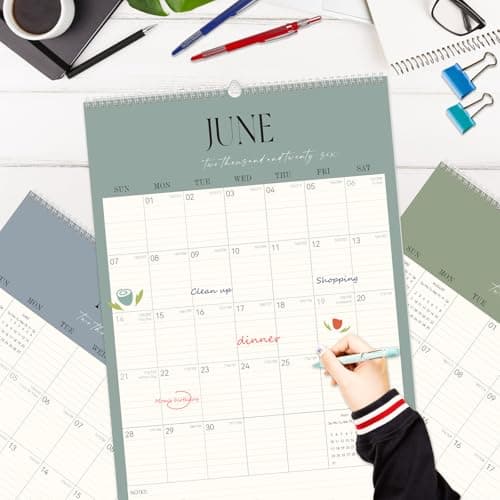 GuassLee Large Wall Calendar 2026-2027,22"x 15" Vertical Jumbo Desktop/Wall Calendar from Jan. 2026 to Jun. 2027,18-Month Hanging Planner with Julian Date for Office Home Organizing 5