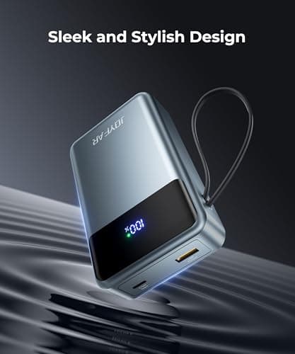 JOYFAR Portable Charger Power Bank - 30000mAh 65W Laptop Travel Essentials Battery Pack USB C Built in Cable Phone Fast Charging Compatible with iPhone 16 15 14 13 iPad MacBook Samsung Google (Grey) 8