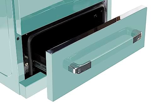 Unique Appliances Classic Retro Gas Range, Freestanding Gas Range with 4 Burners, Convection Oven, and Oven Light, 24", Ocean Mist Turquoise 7