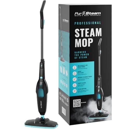 PurSteam Professional Steam Mop | Multi-Surface Floor Cleaner for Hardwood, Tile, Laminate & Carpet | Fast Heating, Lightweight & Chemical-Free Cleaning