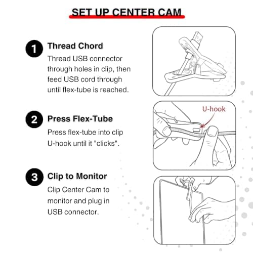 Center Cam Middle-Screen - 1080p Plug & Play USB, Adjustable Webcam for Laptop and Desktop, Home Video Conferences 5