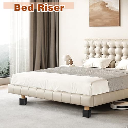 Feeloco Bed Risers,3 Inch Heavy Duty Furniture Riser for Legs,Adjustable Bed Lifts Risers for Sofa,Table,Desk,Couch,Chair,Bed Frame Accessories(Black 4 Pack,2+1inch) 8