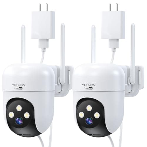 MUBVIEW 360° Security Cameras Wireless Outdoor,24/7 Wired Outdoor Camera for Home Security,Motion Tracking,5G/2.4G WiFi Security Camera,Night Vision, IP66,AI Detection,Local & Cloud Storage,2-Pack