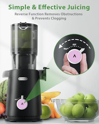 ECOSELF Juicer Machines For Whole Fruits & Vegetables, Juice Extractor Machine High Juice Yield Easy to Clean 5