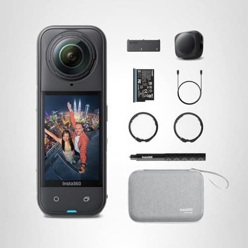 Insta360 X5 Essentials Bundle - Waterproof 8K 360° Action Camera, Leading Low Light, Invisible Selfie Stick Effect, Rugged and Replaceable Lens, 3-Hour Battery, Built-in Wind Guard, Stabilization 9
