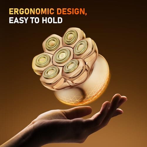 MAXGROOM® PRO 7D Electric Head Shaver for Bald Men – Electric Razor with 7D Flexible Skin-Friendly Blades, Long Battery Life, IPX6 Waterproof, LED Display, 2 Speed Settings, Premium Gifts for Men 7