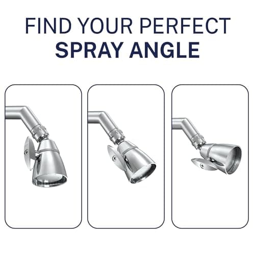 HammerHead Showers® Solid Metal 2 Inch High Pressure Shower Heads - CHROME – 2.5 GPM Shower Heads High Pressure - High Flow Shower Head with ADJUSTABLE SPRAY PATTERN - Fixed Shower Head 5